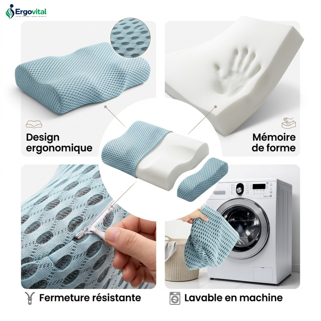 Coussin Lombaire Ergonomique – Soutien Dos Mémoire de Forme