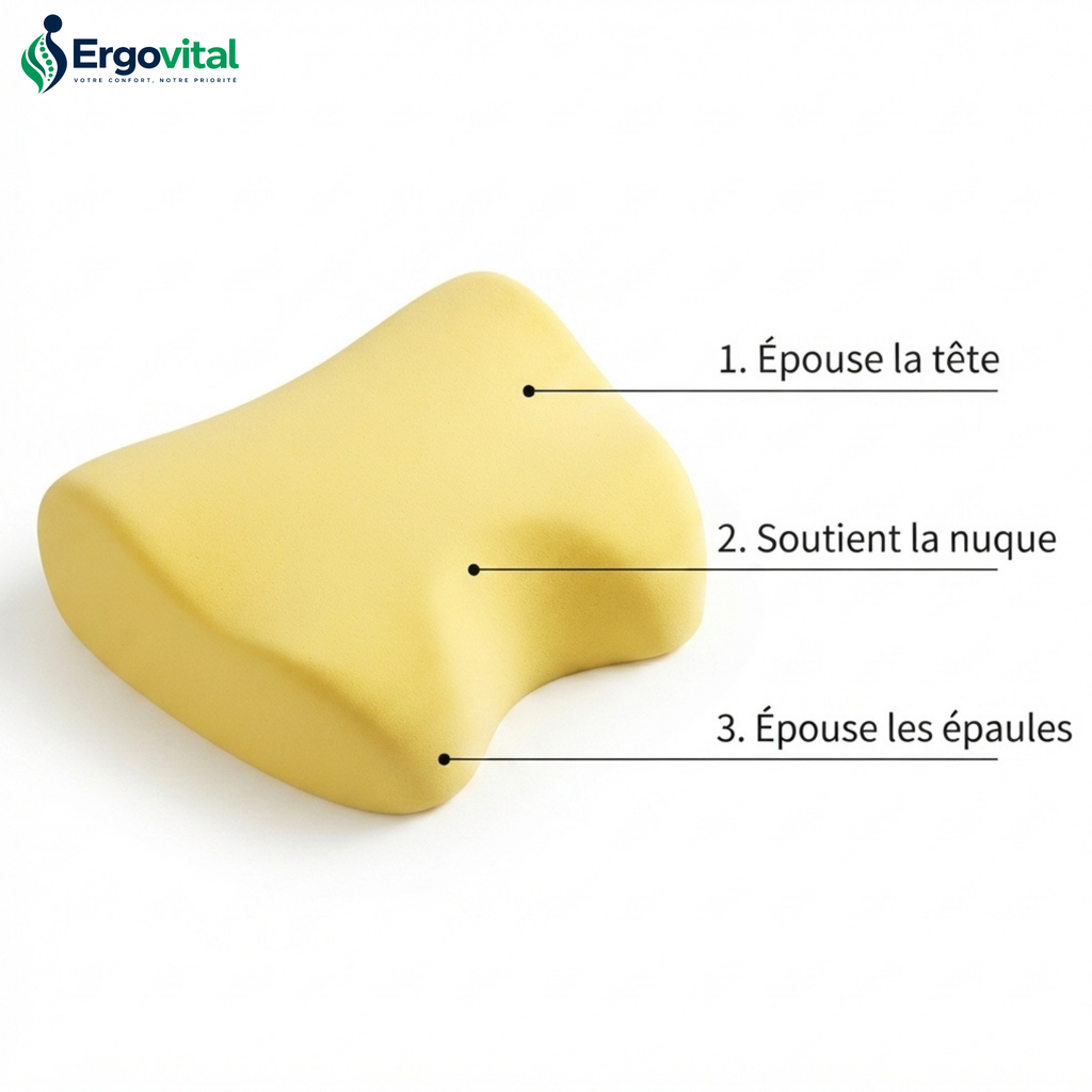 Appui-Tête Ergonomique Voiture – Confort Cervical Mémoire de Forme