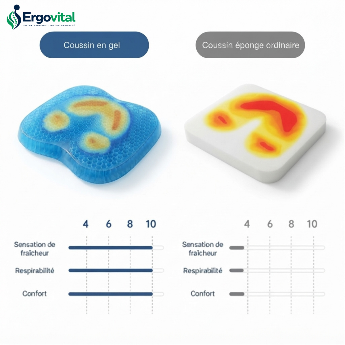 Coussin Gel Siège Voiture – Confort Respirant