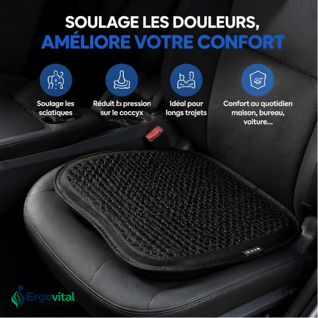 Coussin Gel Siège Voiture – Confort Respirant